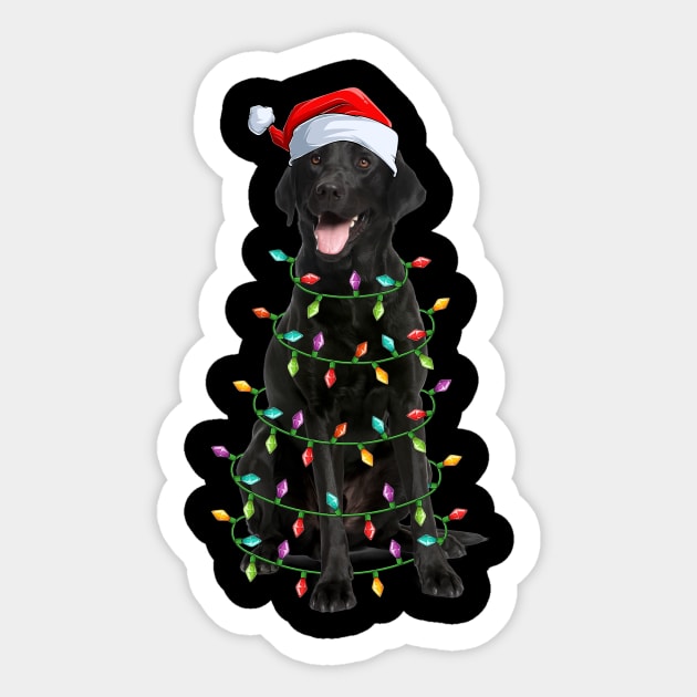 Labrador Christmas Lights Xmas Dog Lover Sticker by Magazine